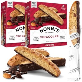 NONNIs Biscotti Cioccolati 6.88 Oz. Box of 8 Individually Wrapped Biscotti (2 Pack)