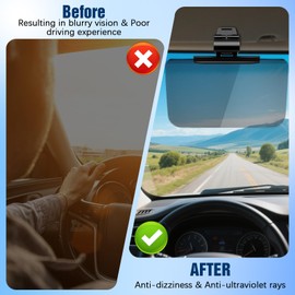 Timtin Sun Visors for Car, Car Sunshade, Polarized Sun Visor Extender for SUV, Big Size Adjustable Sun Shield Extension, Protect from Glare/uv Ray/Stray Light, Safe Driving for Automobile