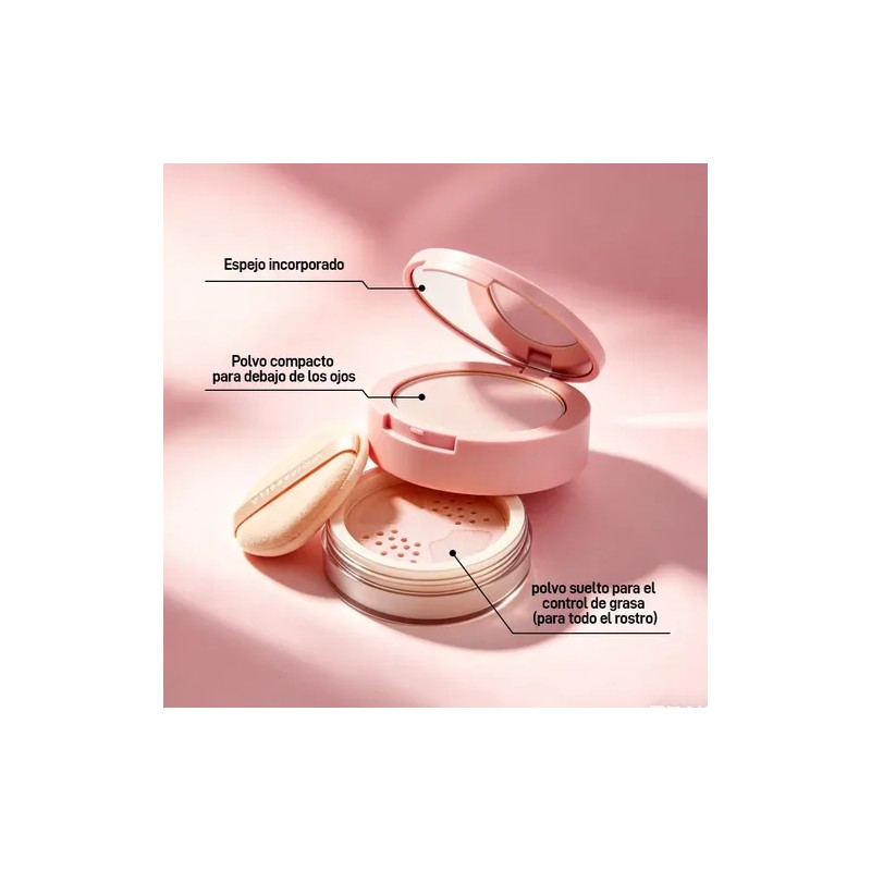 Dúo Matte Polvo Compacto Y Suelto 2 En 1 Fijador