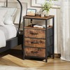 Huuger Nightstand with Charging Station, 27.6 Inch Bedside Table with
