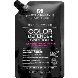 MARTHA DEBAYLE Acondicionador REFILL POUCH COLOR DEFENDER. Protección extrema para el cabello teñido. Con extractos naturales de Jengibre de Awapuhi. Sin parabenos, libre de sulfatos y ftalatos. 450 ml