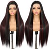 13X6 Black and Red Glueless Synthetic Lace Front Wig 26IN