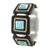 Arras Creations Fashion Designer Unique Square Turquoise Link Bracelet for