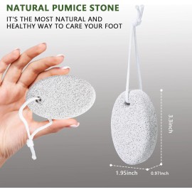 Borogo Natural Foot Pumice Stone for Feet, Borogo 2-Pack Lava Pedicure Tools White