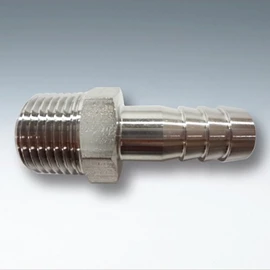 Flobal Hose Nipple Stainless Steel Threaded Fitting VHN-0108 1/8x8