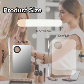 Voiluk 5pcs Professional Makeup Spatula Korean Set with Foundation Spatula Stainless Steel Makeup Palette Acrylic Cosmetic Palette,Reusable Beauty Tools for Facial Cosmetic,Nail Art,Pigment Blending