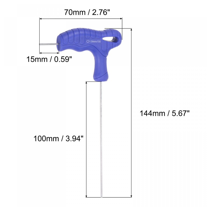 uxcell 1.5mm Ball End Hex Key T-Handle Wrench Spanner, Metric