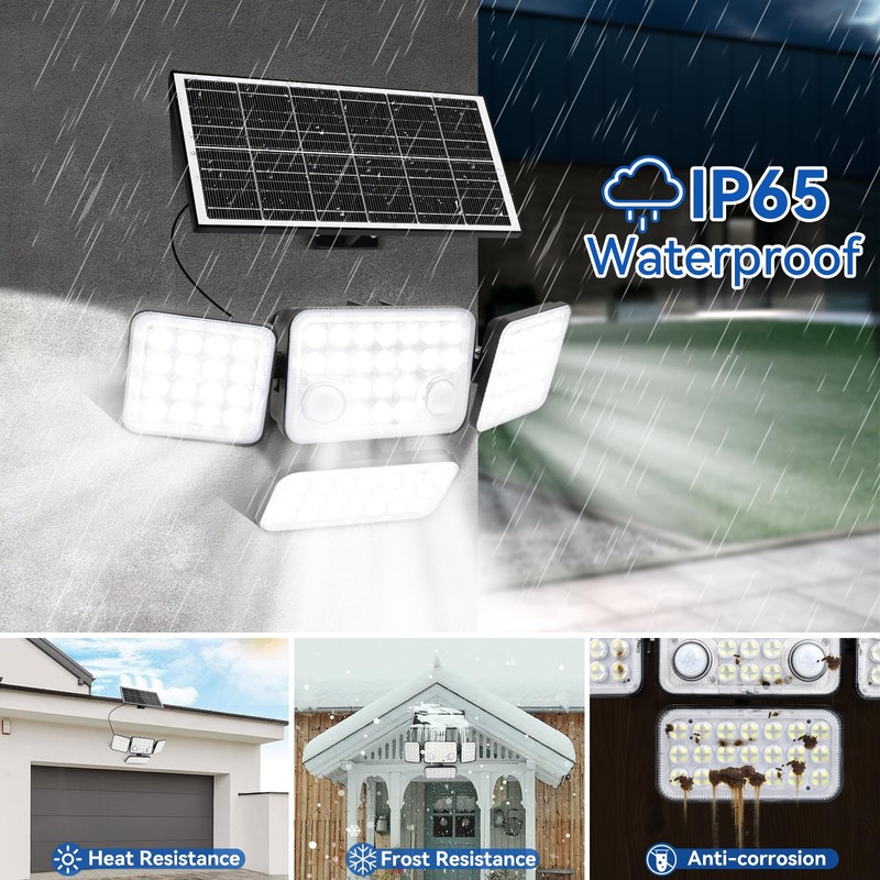 Aialun Solar Security Lights Outdoor with Dual Motion Sensor, 8500K