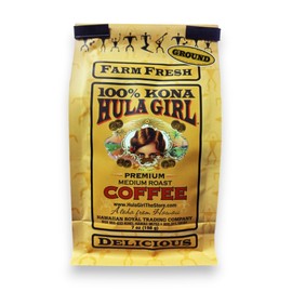Hula Girl Kona Coffee, Grown in Hawaii, Hand Picked, Sun Dried, Fresh Roasted and Packed in Hawaii for 30 years
