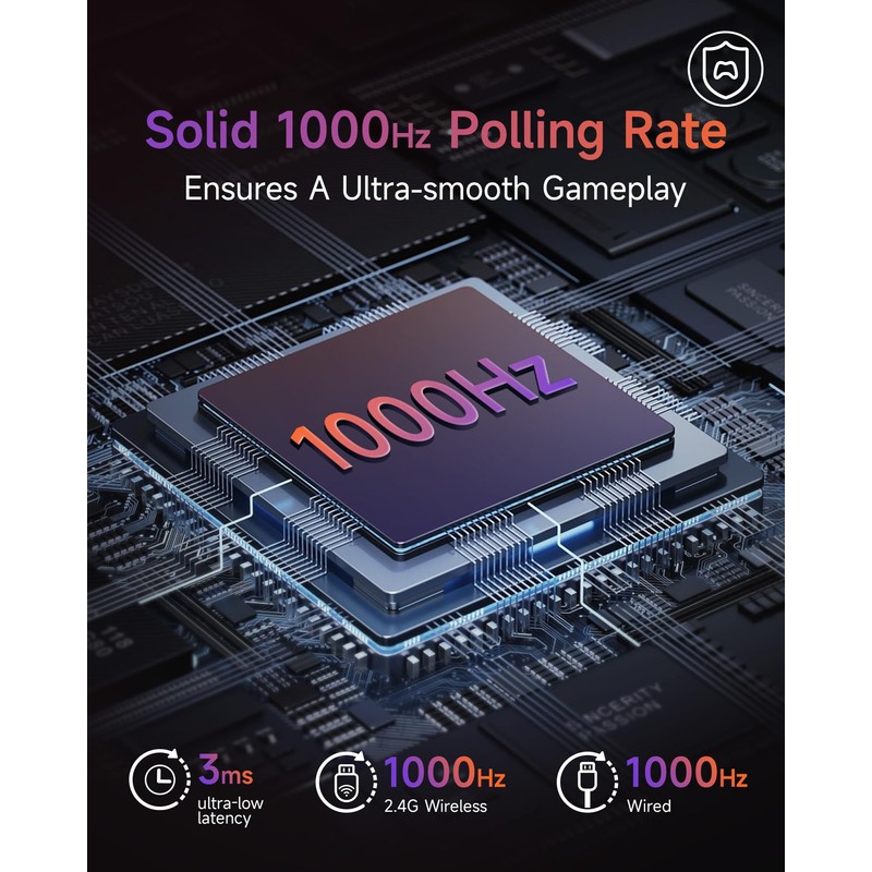 EasySMX X20 Wireless Gaming Controller with RGB Backlit, 2-Stage Hall