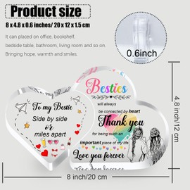 Bestie Gifts for Women Friendship - 8 x 4.8 inch Acrylic Plaque Bestie Birthday Gifts, Cool Gifts for Female Friends, Bff Soul Sister Work Bestie Gifts for Women, Thankgiving Christmas Gift Ideas