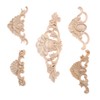MUXSAM 4Pcs Wood Carved Applique Decorative Mouldings Wooden Corner Onlay