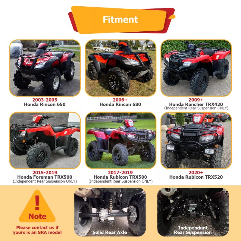 DY For 2006-2023 honda Rincon 680 2" Steel Receiver Hitch