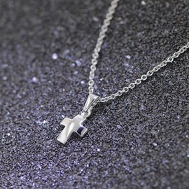 trendor Silver Children's Necklace with Cross Pendant Chain for Girls and Boys, Silver Chain with Cross, Cross Chain 35787, Sterling Silver, No Gemstone