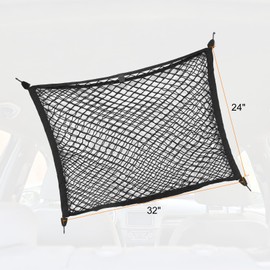 HARFINGTON Car Rear Cargo Net 32" x 24" Adjustable Trunk Cargo Storage Net Elastic Storage Organizer Mesh Nets Automotive Cargo Netting with Hooks for Universal Cars Trucks SUV
