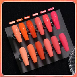 GAOY Coral Orange Gel Nail Polish, Pink Red Neon Gel Polish Kit for Salon Manicure and Nail Art DIY at Home, Gift for Women
