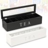 Small Wooden Tea Bag Storage Box 6 Compartment Wood Tea