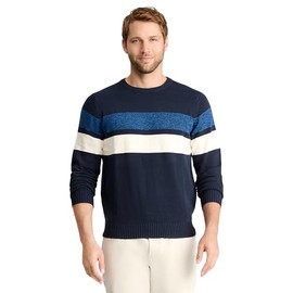 IZOD Men's Button Mock Sweater, Navy Blazer