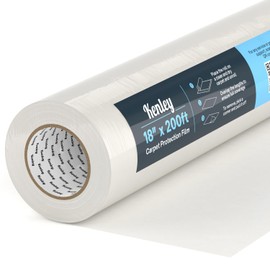Kenley Carpet Protection Film - Self Adhesive Plastic Carpet Protector Film - Heavy Duty Shield Covering for Stairs Floor Runner Surface - Puncture & Water Resistant Sticky Protection Roll (18"x 200')