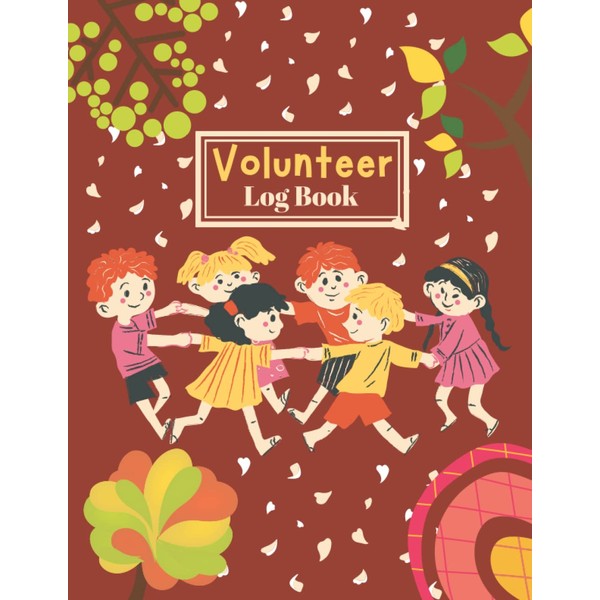 Volunteer Log Book: Cute Red illustrative Cover(paperback). Volunteer Log Notebook,