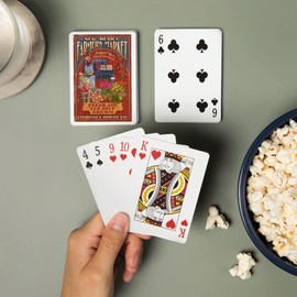 New Mexico, Farmers Market Vintage Sign, Southwestern Style (52 Playing Cards, Poker Size Card Deck with Jokers)