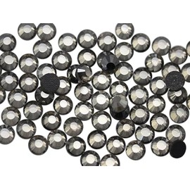 Allstarco SS20 Diamantes de imitación de cristal gris negro Y215 de 4.5mm con parte trasera plana Hotfix DMC de planchar para arte de uñas, gemas de aplicación por calor, adornos (10 gruesas) - 1440