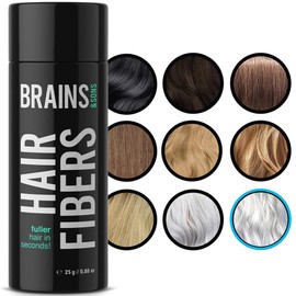 Brains & Son Hair Fibre, Premium Hair Thickener / Bulk Hair with Instant Effect for Hair Loss and Light Hair, Hair Powder, 25 g (White)