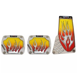 1clickautoacc 3 Pcs Flames Yellow Red Manual Car/Suv Gas Brake Foot Pedal Pads Covers Non Slip