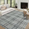 Zacoo Washable 9x12 Rug Modern Plaid Soft Grey 9'x12' for