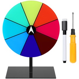 Mumjooyi Lucky Wheel for Turning, 30 cm, Wheel of Fortune for DIY, Gluecksrad with Eraser and Marker Pen for Lottery Games, Word Games, New Year, Carnival, Party (B)
