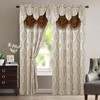 Elegant Comfort Luxurious Beautiful Curtain Panel Set with Attached Valance