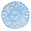 kilofly Handmade Crochet Cotton Lace Table Sofa Doily, Waterlily, Blue,