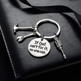 YEEQIN If Dad Can't Fix It No One Can Screwdriver Wrench Hammer Key Chain Ring Tool Charms Keychain Key Chain Gift for Dad