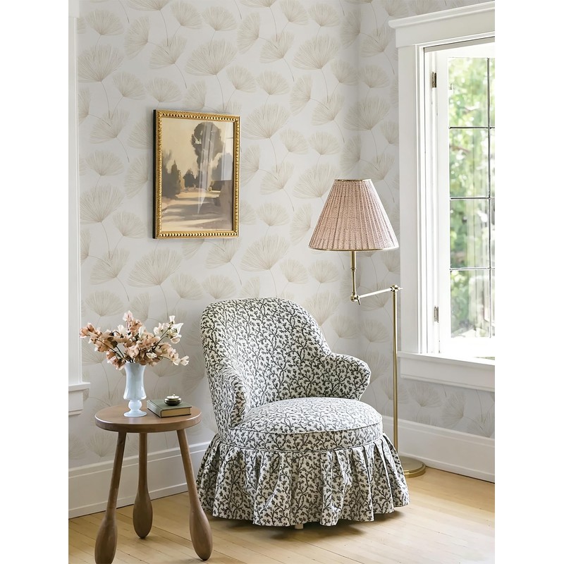 Neutral Botanical Peel and Stick Wallpaper Modern Farmhouse Contact Paper