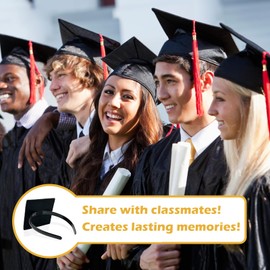 LIHELEI Graduation Cap Headband, Pro-Grip Stabilizer Grad Cap Headband Insert for Suitable for All Hairstyles-2 Pack Black