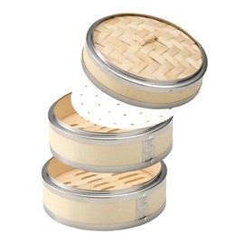 Heist FH87027-21 Cantonese Bamboo Seiro_21 (2 Main Units, 1 Lid), Stainless Steel Bit, Commercial Use, Steamer Steamer Steamer Set (Cantonese Type 8.3 inches (21 cm)