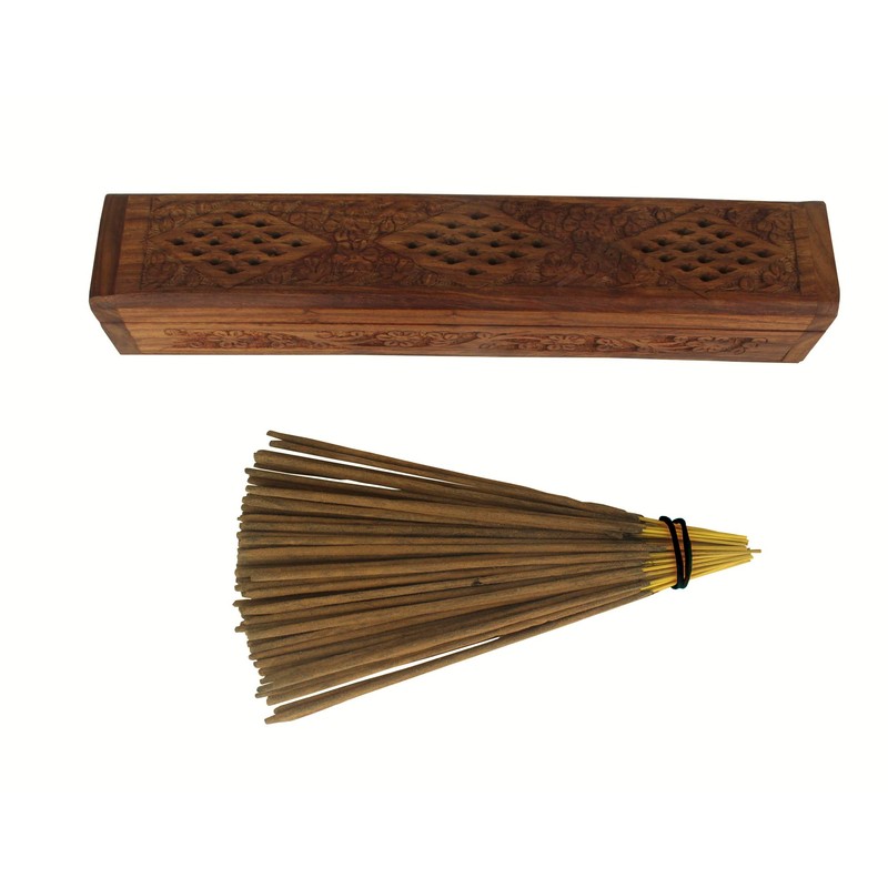 Simply essential Wooden Hand Carving Incense Stick Cone Holder Smoke