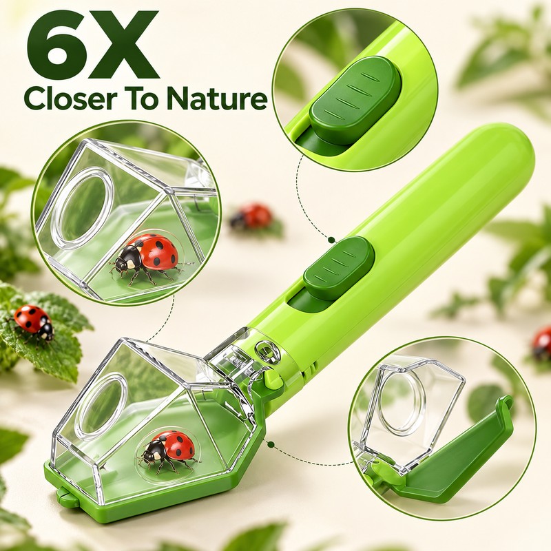 6X Magnifying Bug Catcher for Kids – Handheld Insect Viewer