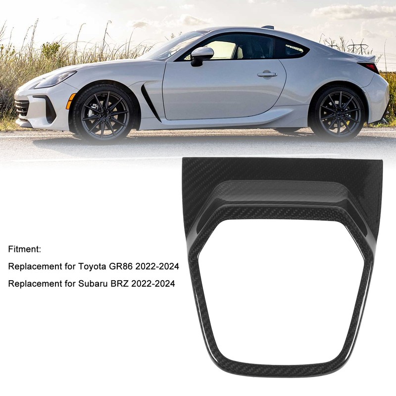 Car Gear Box Cover Trim Carbon Fiber Console Shifter Panel