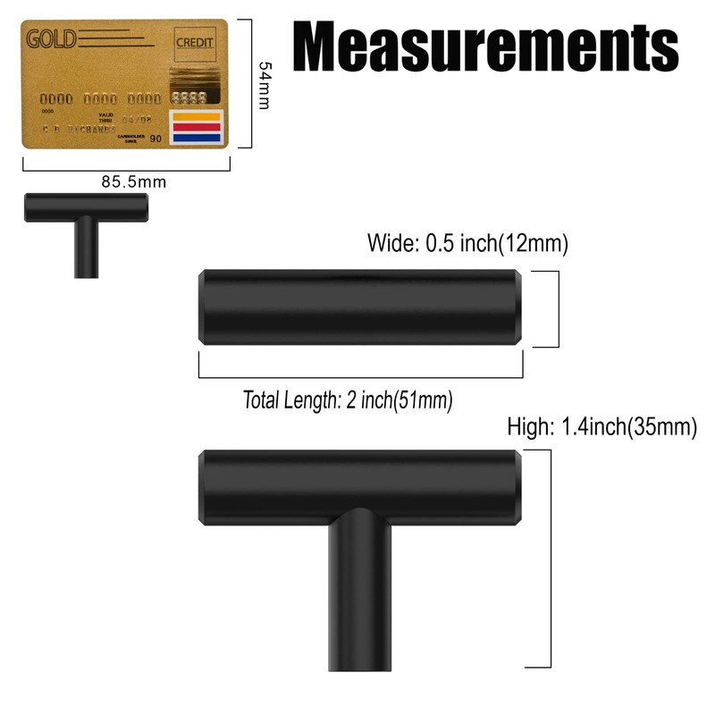 Amerdeco Pack of 12 Furniture Knobs, Stainless Steel Cabinet Knobs,