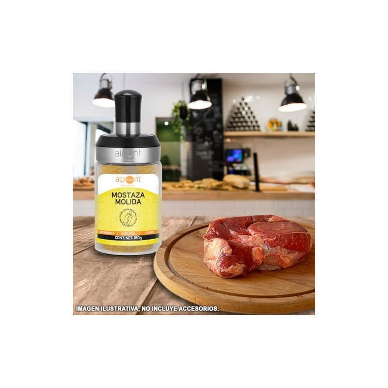 ALPONT GOURMET Mostaza Molida, Especia en Polvo para Adobos, Salsas