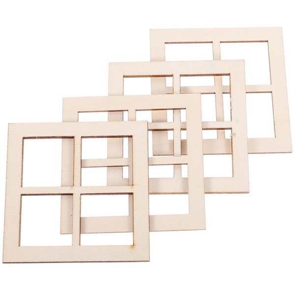 Abaodam 16pcs Dollhouse Windows 1 12 Scale Wooden Dollhouse Window