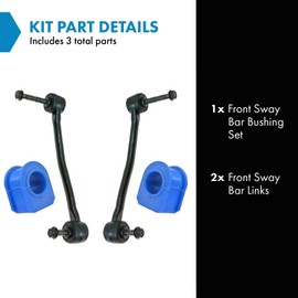 TRQ Front Suspension Kit Sway Bar Bushing Set Sway Bar Stabilizer Link Compatible with 2000-2004 Ford F-250 Super Duty F-350 Super Duty F-450 Super Duty F-550 Super Duty