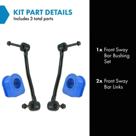 TRQ Front Suspension Kit Sway Bar Bushing Set Sway Bar Stabilizer Link Compatible with 2000-2004 Ford F-250 Super Duty F-350 Super Duty F-450 Super Duty F-550 Super Duty