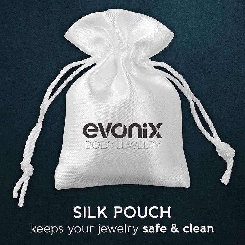 Evonix 20g Clear Nose Studs - Bioflex L-Shaped Nose Retainers