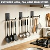 Everlling Adhesive Hooks Long 4 Pack, Large Sticky Hanger Wall