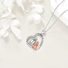 YAFEINI Father Daughter Necklace S925 Sterling Silver Father Daughter Pendant