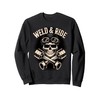 Skull with Goggles and Crossed Pistons Biker Artwork Sweatshirt