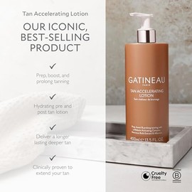 GATINEAU Tan Accelerating Lotion 200ml | Hydrating tanning booster for face and body. Helps prep, boost and prolong natural tan while nourishing and smoothing skin