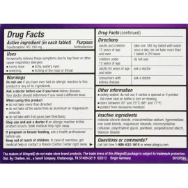 Allegra Alérgicos 40 Tablets (bonus Pack - 33% Más) 24 Horas